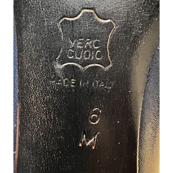 Vintage YSL Yves Saint Laurent Black Trim Leather & Suede Heels Size 6M Italy - Picture 11 of 11